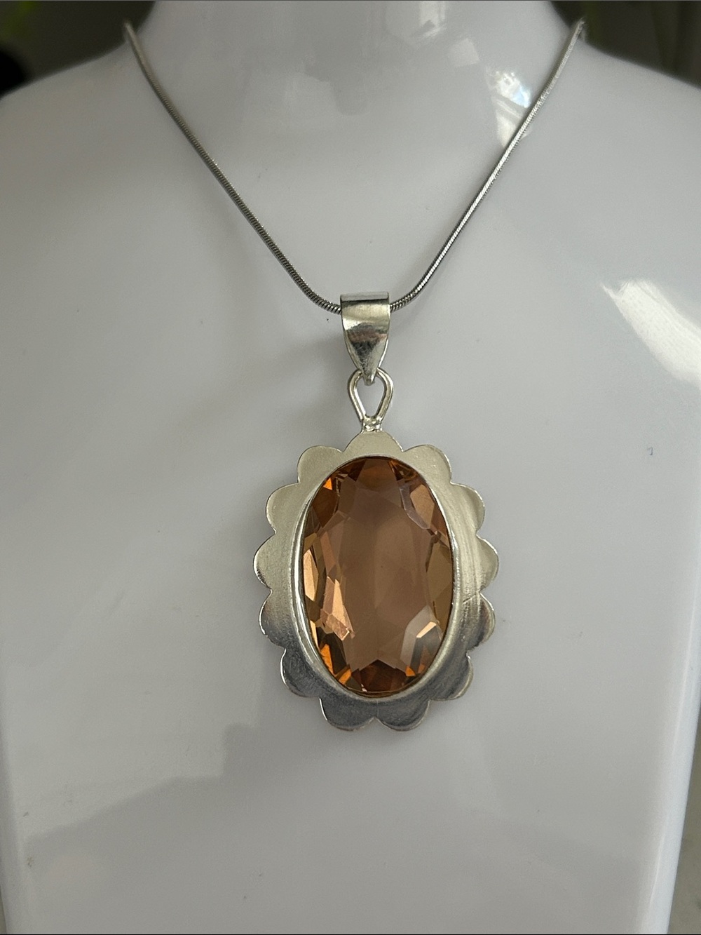 Morganite Gemstone Ethnic High Finish Pendant Necklace